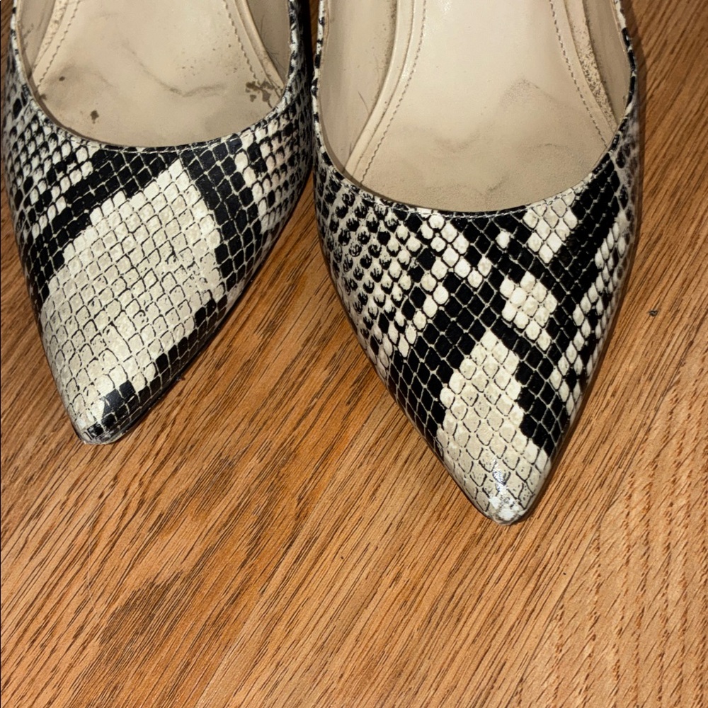 Marc Fisher Black and Cream Snakeskin Heels - Picture 5 of 8